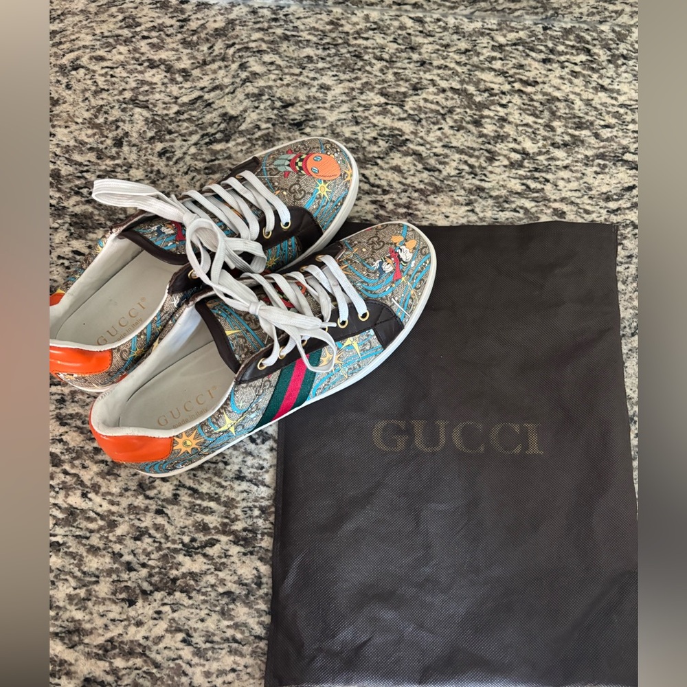 Gucci  X DISNEY GG Supreme Huey, Dewey and Louie  Ace Sneakers Men’s size 11